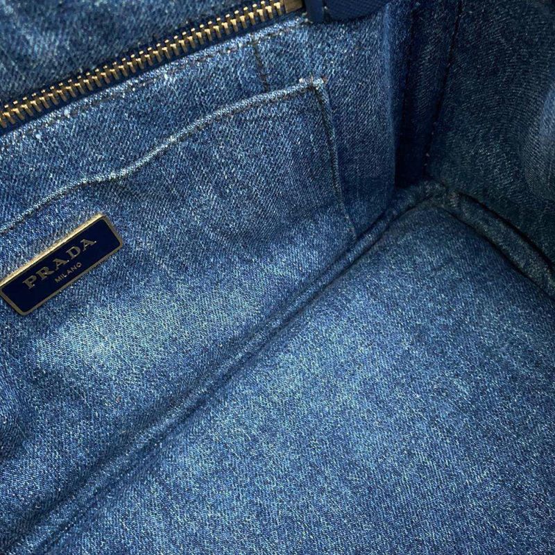 プラダ トートバッグ カナパ CANAPA ブラック 2way 1BG439 PRADA バッグ デニムキャンバス