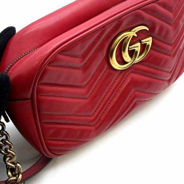 グッチ ショルダーバッグ GGマーモント キルティング スモール 447632 GUCCI バッグ チェーンショルダー 赤 レッド