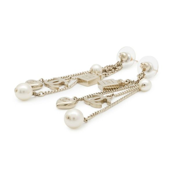 シャネル ピアス ココマーク スイング パフュームボトル ハート フェイクパール メタル B18B CHANEL アクセサリー