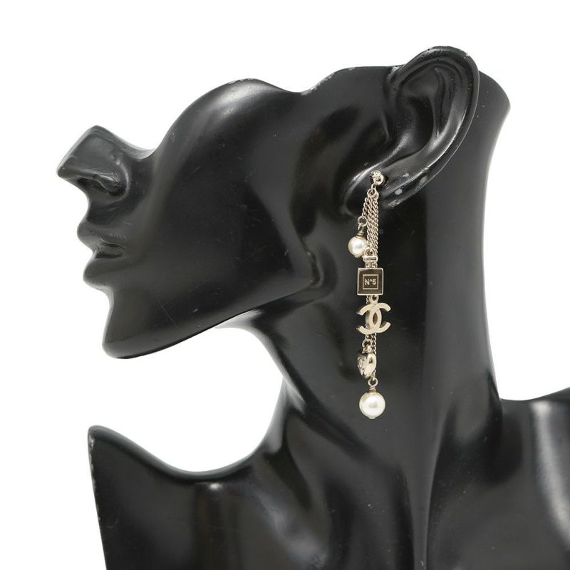 シャネル ピアス ココマーク スイング パフュームボトル ハート フェイクパール メタル B18B CHANEL アクセサリー