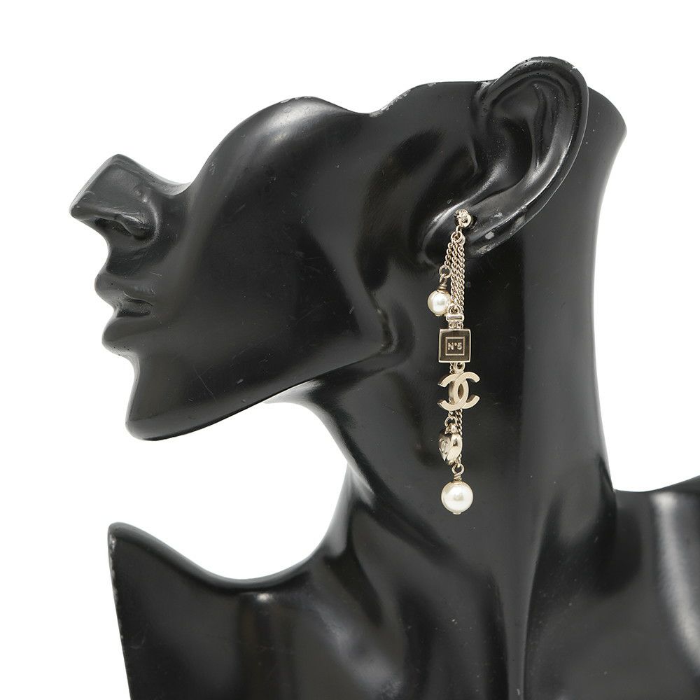 シャネル ピアス ココマーク スイング パフュームボトル ハート フェイクパール メタル B18B CHANEL アクセサリー