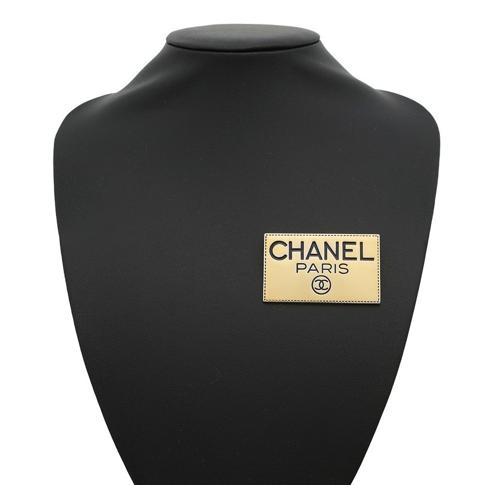 シャネル ブローチ ココマーク ロゴ スクエアプレート メタル CHANEL アクセサリー