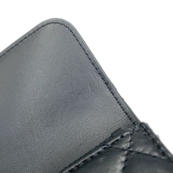シャネル パールチェーンショルダーウォレット マトラッセ ココマーク ラムスキン AP1839 CHANEL 黒