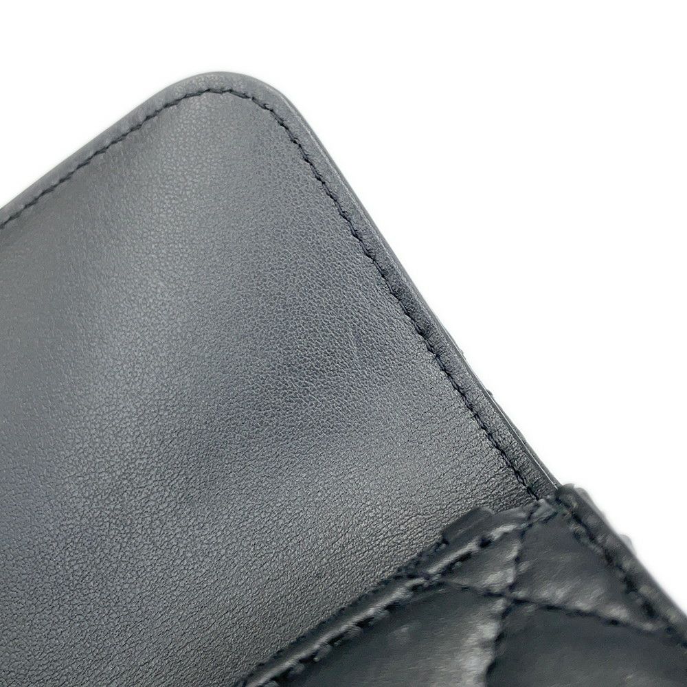 シャネル パールチェーンショルダーウォレット マトラッセ ココマーク ラムスキン AP1839 CHANEL 黒