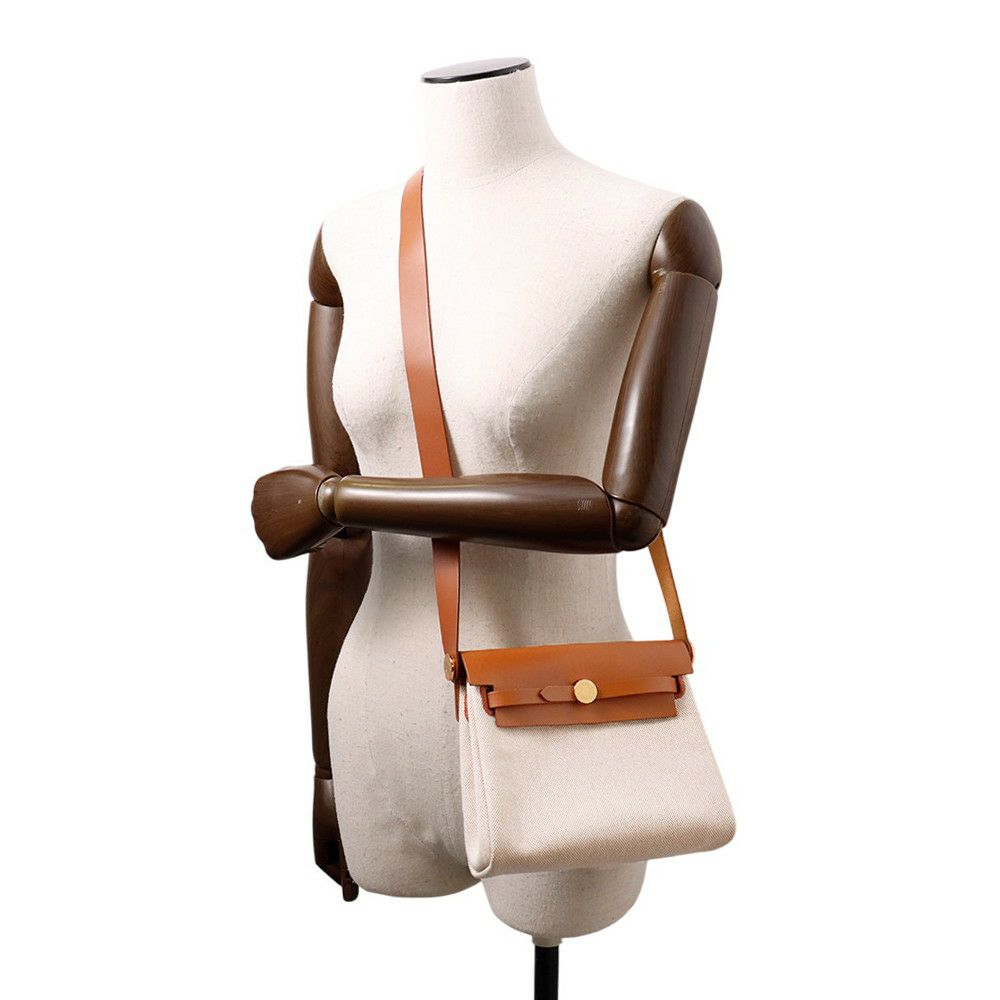 エルメス ショルダーバッグ エールバッグジップ ミニ フォーブ/シルバー金具 トワルミリタリー/ヴァッシュハンター W刻印