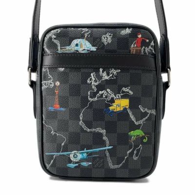 ルイヴィトン ショルダーバッグ ダミエ・グラフィット ダヌーヴ PM NM N40239 LOUIS VUITTON ルネサンスマッププリント 黒 ブラック 安心保証