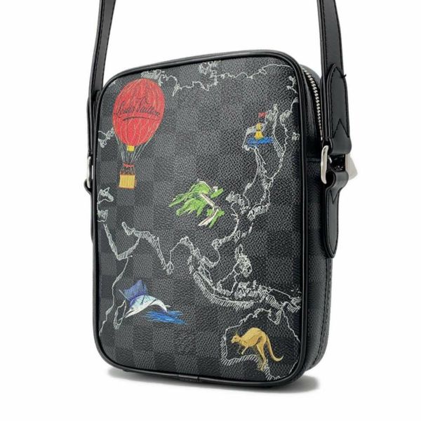 ルイヴィトン ショルダーバッグ ダミエ・グラフィット ダヌーヴ PM NM N40239 LOUIS VUITTON ルネサンスマッププリント 黒 ブラック