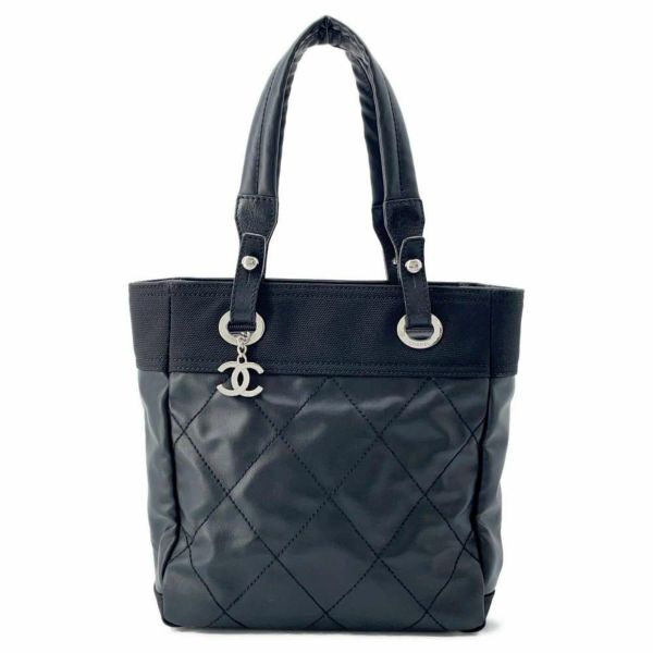 シャネル トートバッグ パリビアリッツ トートPM マトラッセ ココマーク スモール A34208 CHANEL バッグ 黒