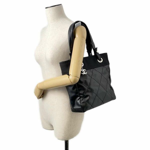 シャネル トートバッグ パリビアリッツ トートPM マトラッセ ココマーク スモール A34208 CHANEL バッグ 黒