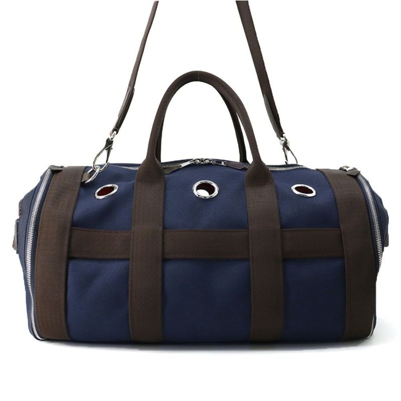 エルメス ドッグキャリーバッグ ネイビー/シルバー金具 キャンバス U刻印 HERMES 小型ペットキャリー