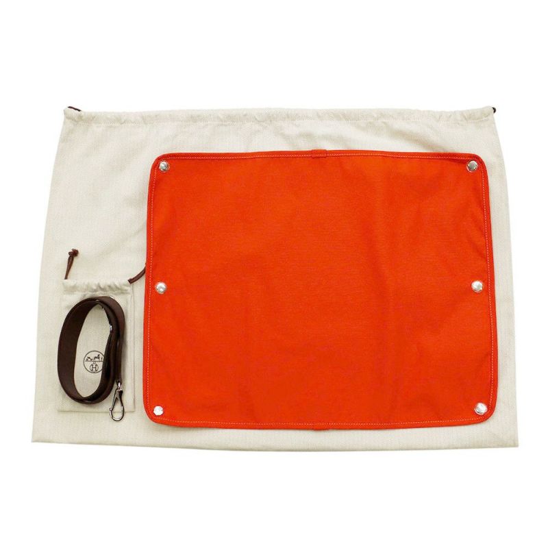 エルメス ドッグキャリーバッグ ネイビー/シルバー金具 キャンバス U刻印 HERMES 小型ペットキャリー