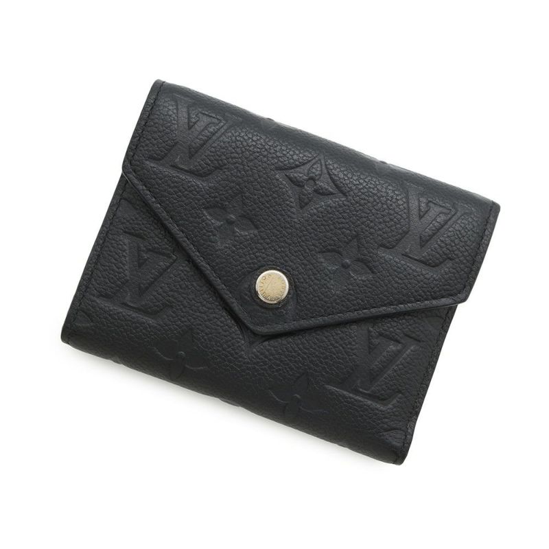 ルイヴィトン 三つ折り財布 モノグラム・アンプラント ポルトフォイユ・ヴィクトリーヌ M64060 LOUIS VUITTON 黒 ブラック
