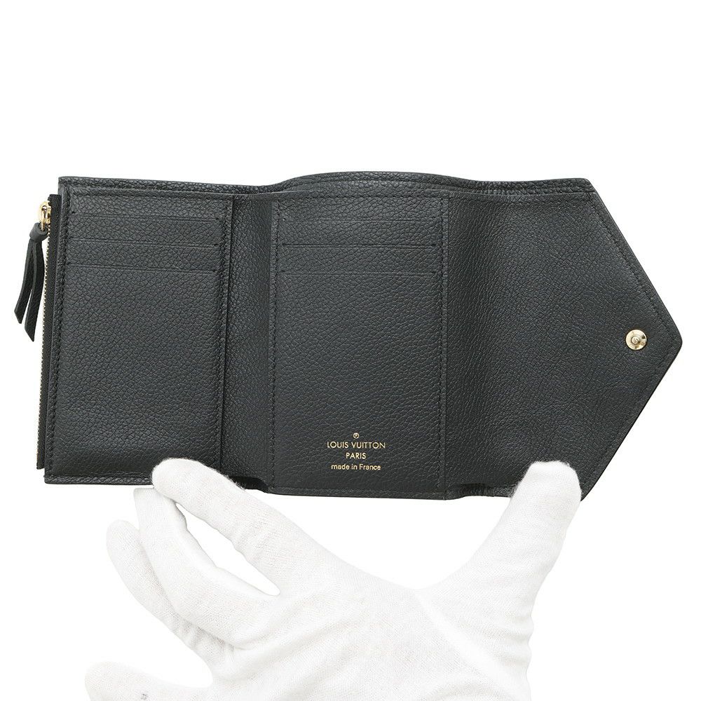 ルイヴィトン 三つ折り財布 モノグラム・アンプラント ポルトフォイユ・ヴィクトリーヌ M64060 LOUIS VUITTON 黒 ブラック