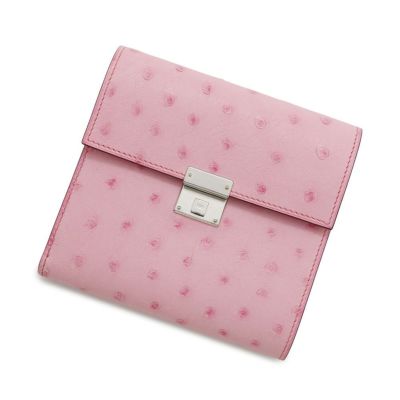 ルメス 三つ折り財布 クリック12 ローズ・バブル/シルバー金具
