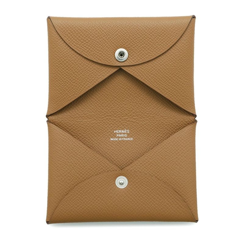 エルメス カードケース カルヴィ ゴールド エプソン B刻印 HERMES 名刺入れ