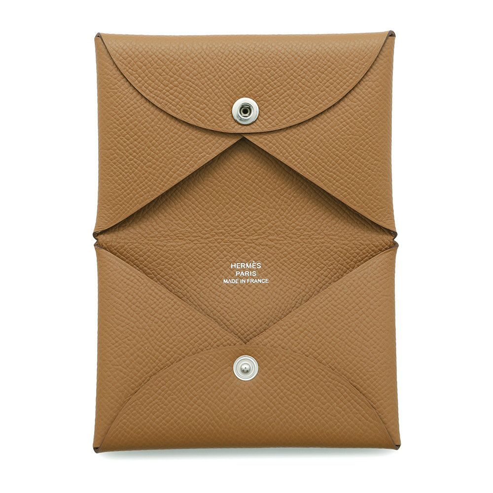 エルメス カードケース カルヴィ ゴールド エプソン B刻印 HERMES 名刺入れ