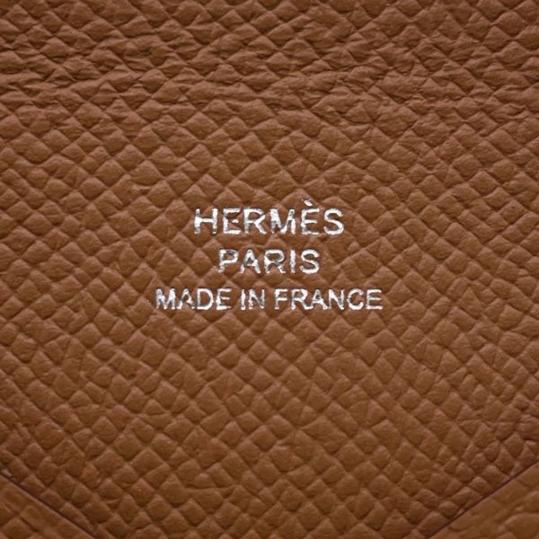 エルメス カードケース カルヴィ ゴールド エプソン B刻印 HERMES 名刺入れ