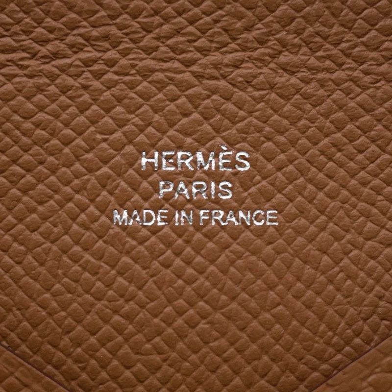 エルメス カードケース カルヴィ ゴールド エプソン B刻印 HERMES 名刺入れ