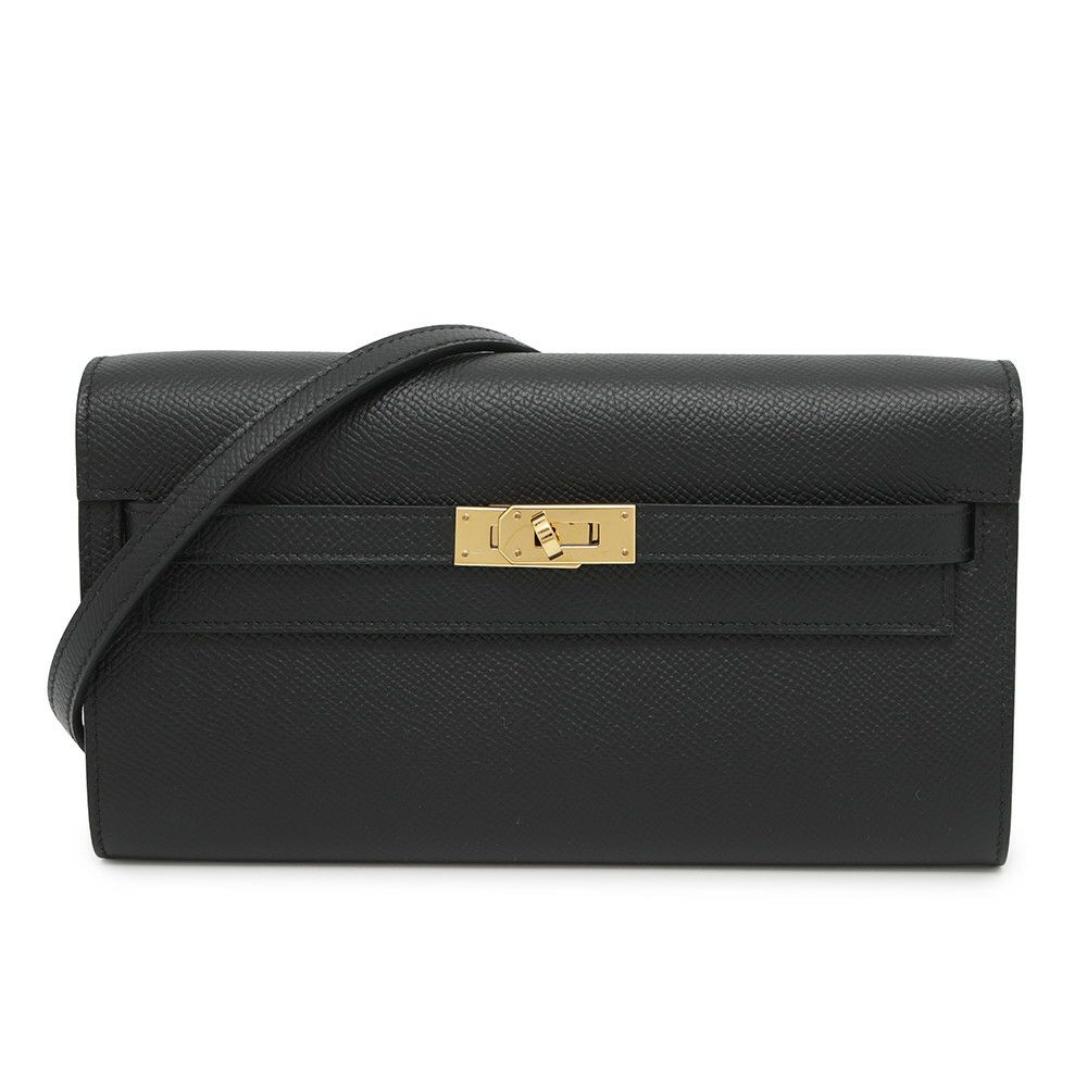 エルメス ケリーウォレット ロング トゥーゴー ブラック/ゴールド金具 エプソン U刻印 HERMES 財布 黒