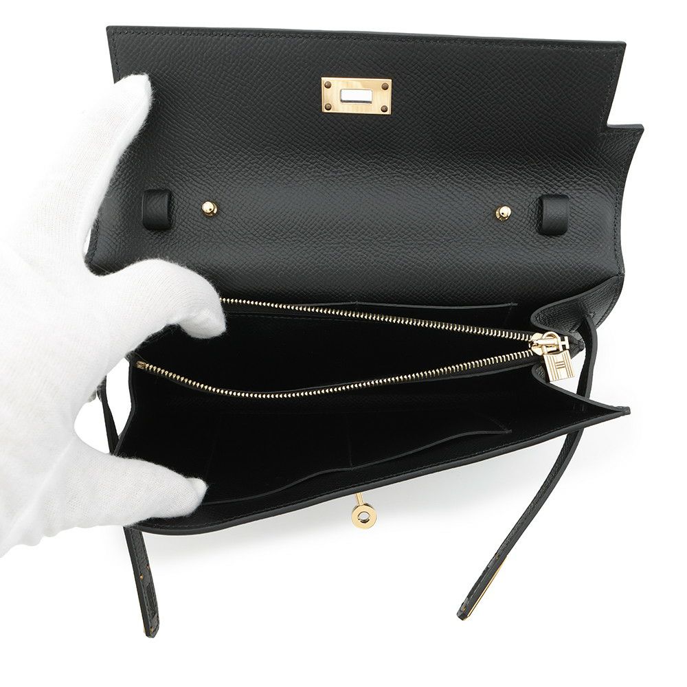 エルメス ケリーウォレット ロング トゥーゴー ブラック/ゴールド金具 エプソン U刻印 HERMES 財布 黒