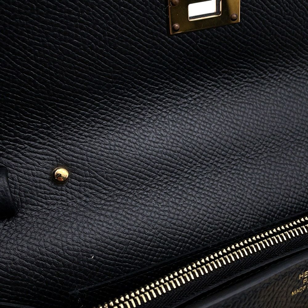エルメス ケリーウォレット ロング トゥーゴー ブラック/ゴールド金具 エプソン U刻印 HERMES 財布 黒