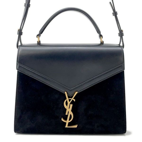 サンローランパリ ハンドバッグ カサンドラ トップハンドル レザー 578000 2WAYバッグ 黒