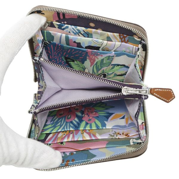 エルメス コインケース アザップコンパクト シルクイン エトゥープ/シルバー金具 エプソン K刻印