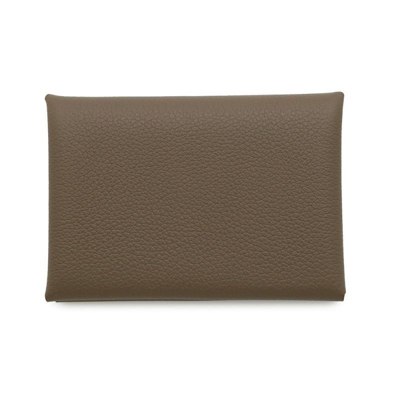 エルメス コインケース カルヴィ デュオ エトゥープ/シルバー金具 エバーカラー W刻印 財布