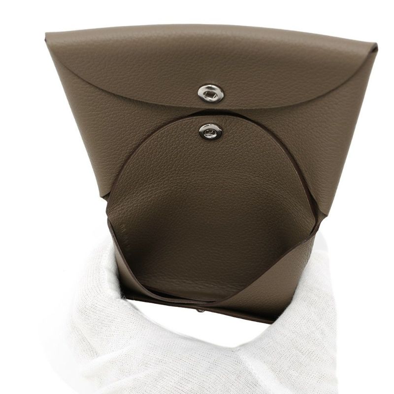 エルメス コインケース カルヴィ デュオ エトゥープ/シルバー金具 エバーカラー W刻印 財布
