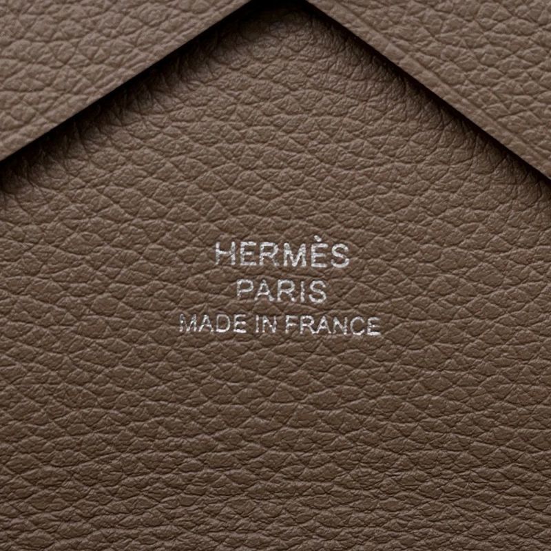 エルメス コインケース カルヴィ デュオ エトゥープ/シルバー金具 エバーカラー W刻印 財布