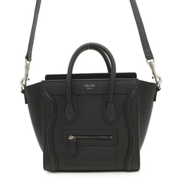 セリーヌ ハンドバッグ ラゲージ ナノ ナノショッパー 2way ブラック 黒 CELINE セリーヌ ラゲージ ナノショッパー 2WAYバッグ