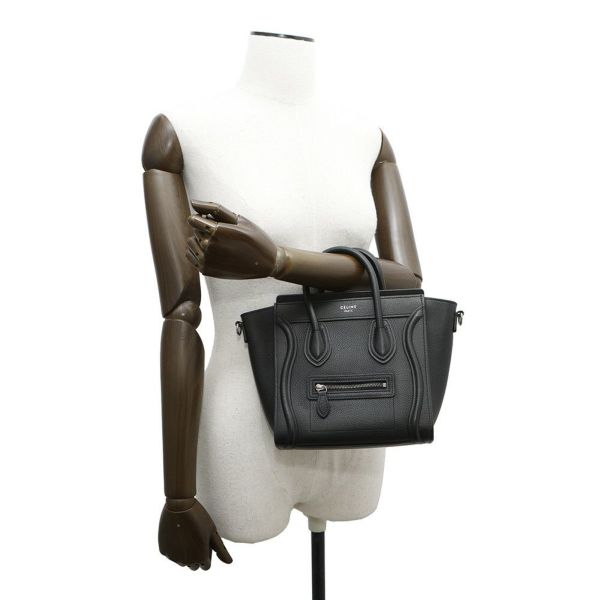セリーヌ ハンドバッグ ラゲージ ナノショッパー 189243 CELINE バッグ 2wayショルダーバッグ 黒