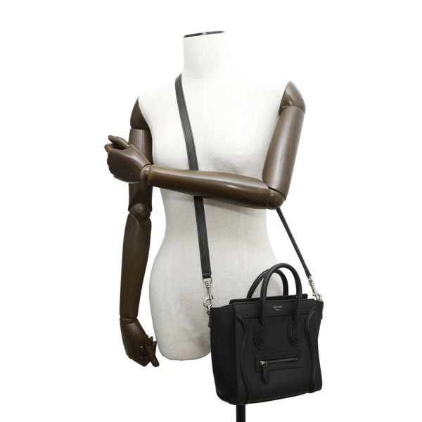 【美品】セリーヌ　ラゲージ　ナノ　ハンドバッグ　トート　ショルダー　黒 CELINE - CELINE ナノ ラゲージ ショルダーバッグ NANO LUGGAGE
