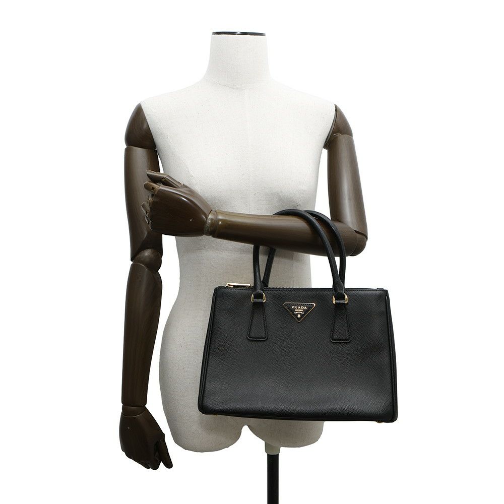 プラダ ハンドバッグ ガレリア サフィアーノレザー ミディアム 1BA863 PRADA 2wayショルダー 黒