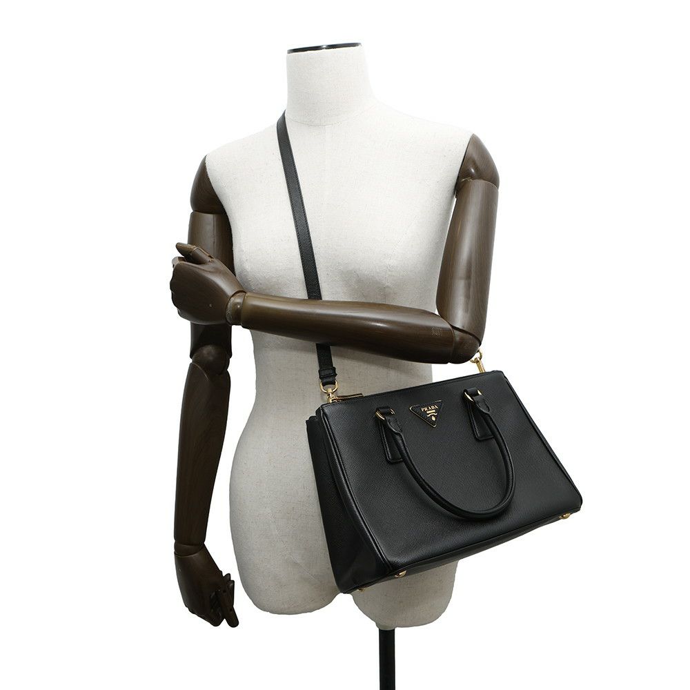プラダ ハンドバッグ ガレリア サフィアーノレザー ミディアム 1BA863 PRADA 2wayショルダー 黒