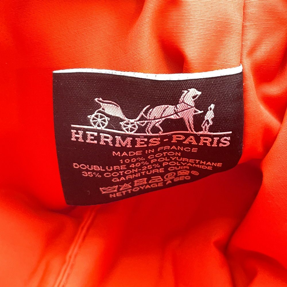 エルメス ポーチ ボリードポーチ ミニ オレンジ/シルバー金具 キャンバス HERMES 小物入れ