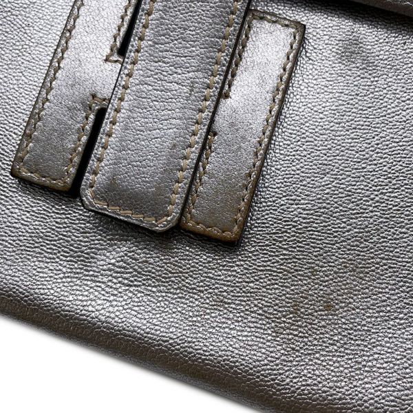 エルメス クラッチバッグ ジジェ エラン シルバー シェブルミゾル □H刻印 HERMES アテネオリンピック限定