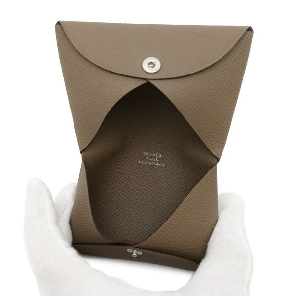 エルメス カードケース カルヴィ エトゥープ エプソン U刻印 HERMES 名刺入れ