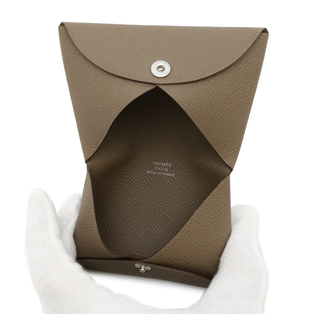 エルメス カードケース カルヴィ エトゥープ エプソン U刻印 HERMES 名刺入れ