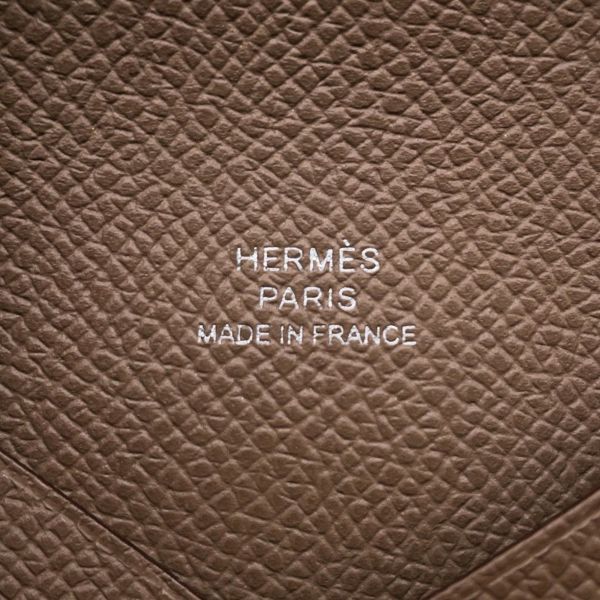 エルメス カードケース カルヴィ エトゥープ エプソン U刻印 HERMES 名刺入れ