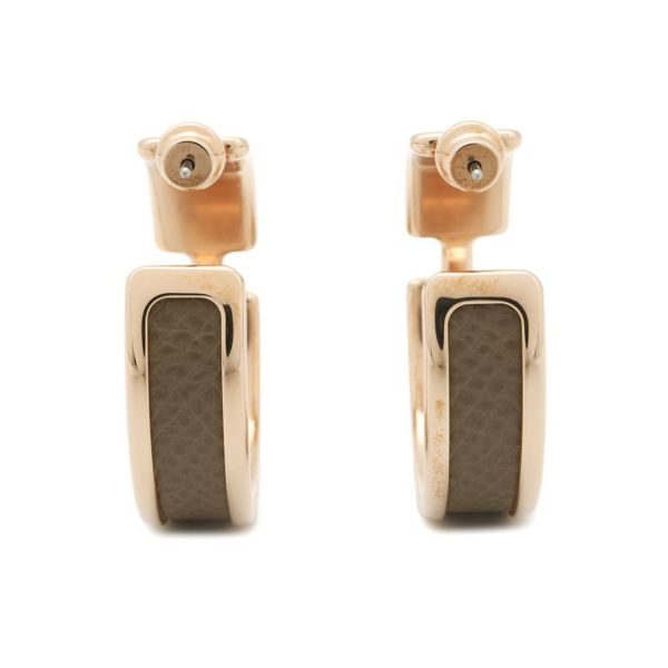 エルメス ピアス オランプ エトゥープ/ピンクゴールド金具 エプソン HERMES アクセサリー