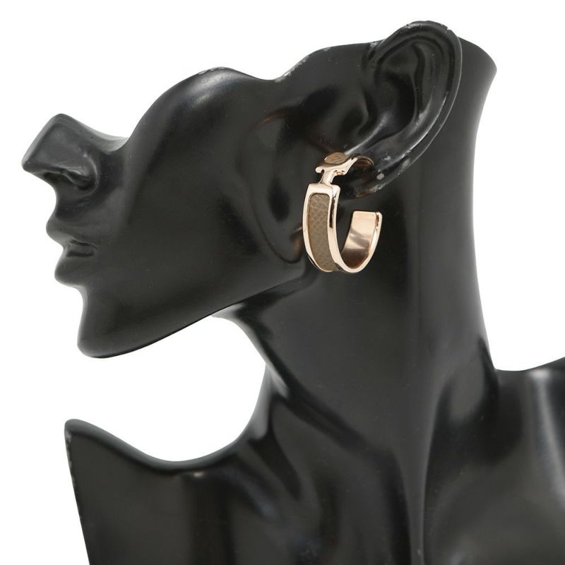 エルメス ピアス オランプ エトゥープ/ピンクゴールド金具 エプソン HERMES アクセサリー