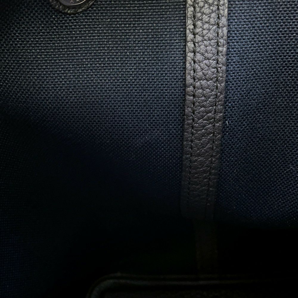 エルメス トートバッグ ガーデンパーティPM ブルーマリン/ブラック/シルバー金具 トワルオフィシエ/ネゴンダ D刻印