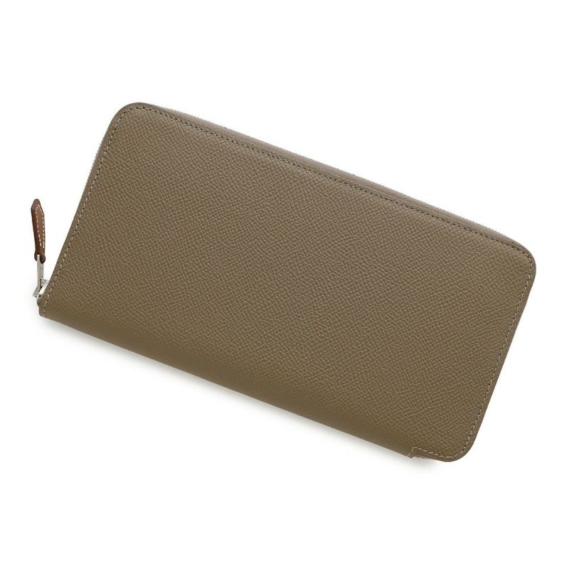 エルメス 長財布 アザップロング シルクイン エトゥープ/シルバー金具 エプソン W刻印 財布