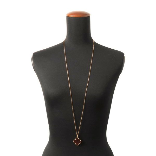 ヴァンクリ ネックレス マジック アルハンブラ ロングネックレス 1モチーフ レターウッド K18PGピンクゴールド VCARO3M700