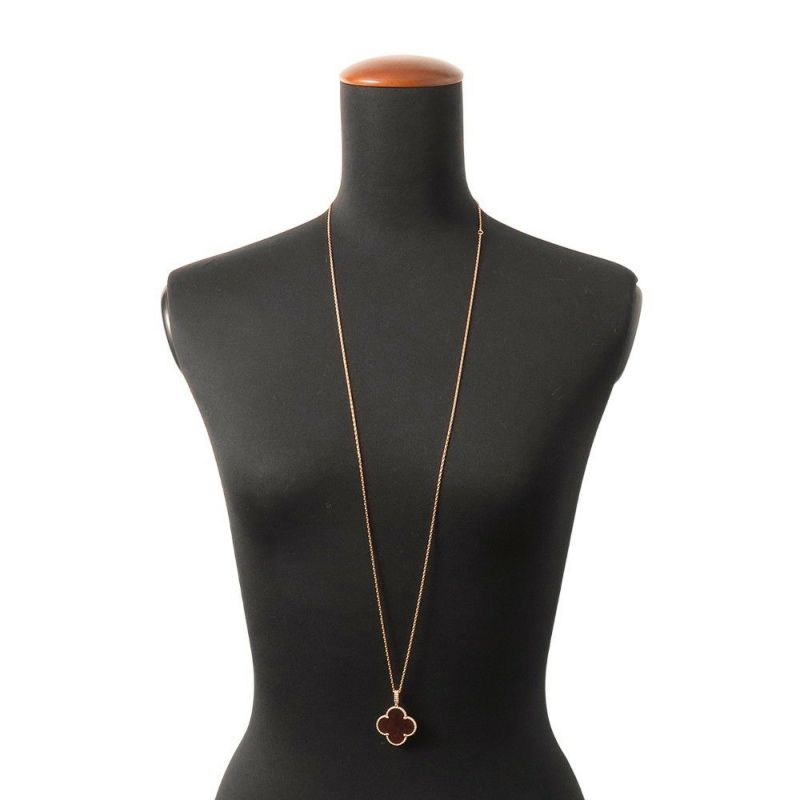 ヴァンクリ ネックレス マジック アルハンブラ ロングネックレス 1モチーフ レターウッド K18PGピンクゴールド VCARO3M700