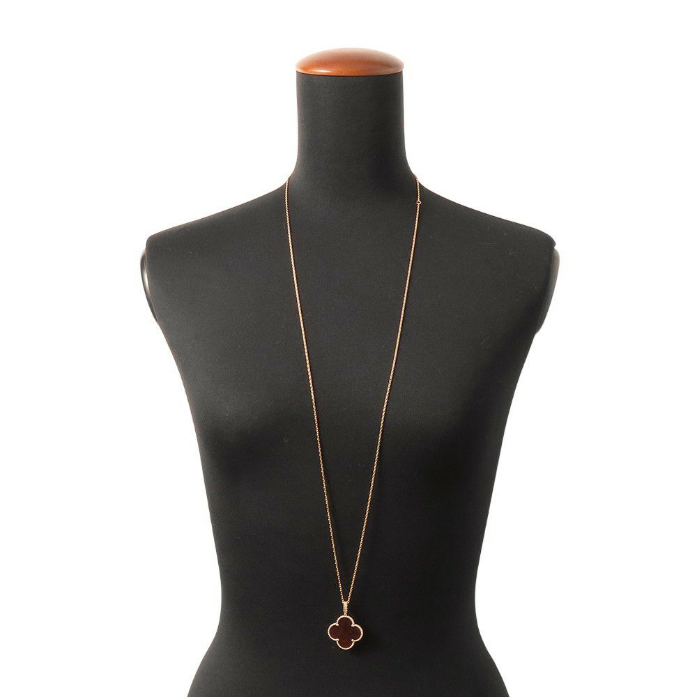 ヴァンクリ ネックレス マジック アルハンブラ ロングネックレス 1モチーフ レターウッド K18PGピンクゴールド VCARO3M700