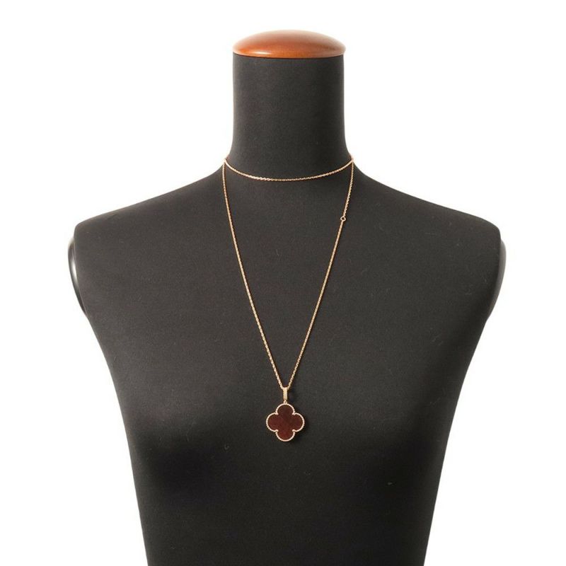 ヴァンクリ ネックレス マジック アルハンブラ ロングネックレス 1モチーフ レターウッド K18PGピンクゴールド VCARO3M700