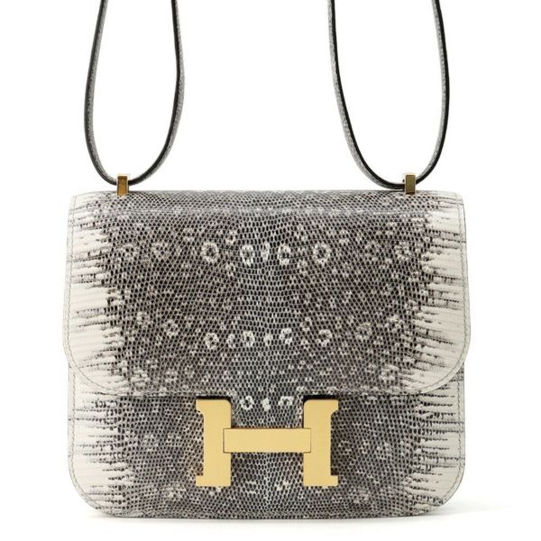 エルメス ミニ コンスタンス3 ミロワール オンブレ/ゴールド金具 リザードナチュラ B刻印