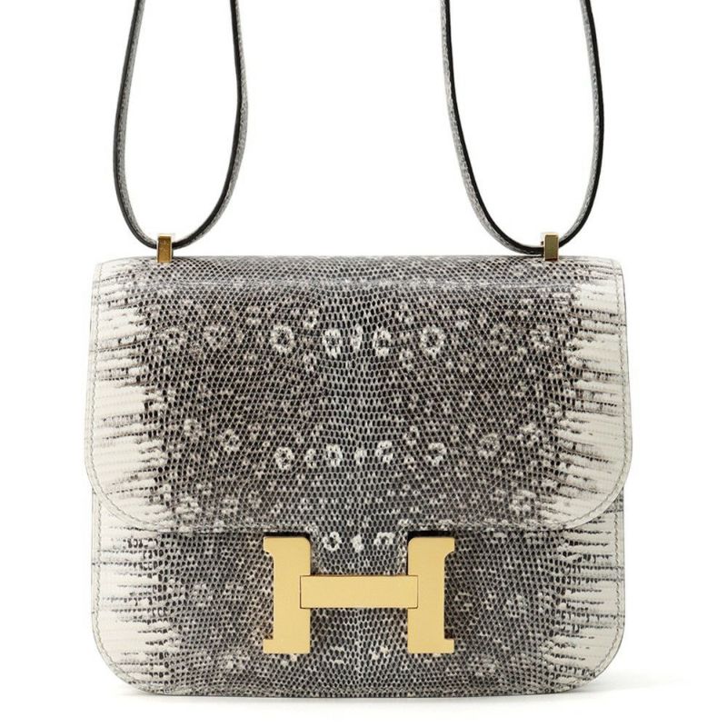 エルメス ミニ コンスタンス3 ミロワール オンブレ/ゴールド金具 リザードナチュラ B刻印